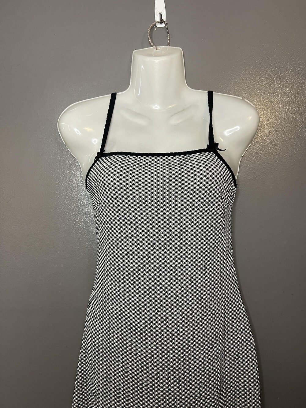 Wild Fable Dress Womens XS Black Check Slip Sundress Mini Square Neck